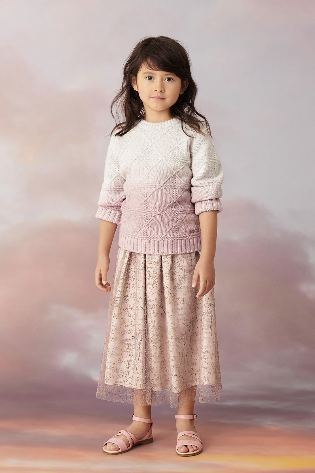 dior spring summer 2021 ss21 kids collection girls sweater skirt