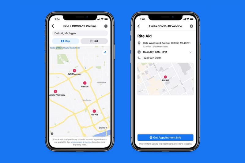 Facebook COVID-19 Coronavirus Vaccine Tool Finder Feature
