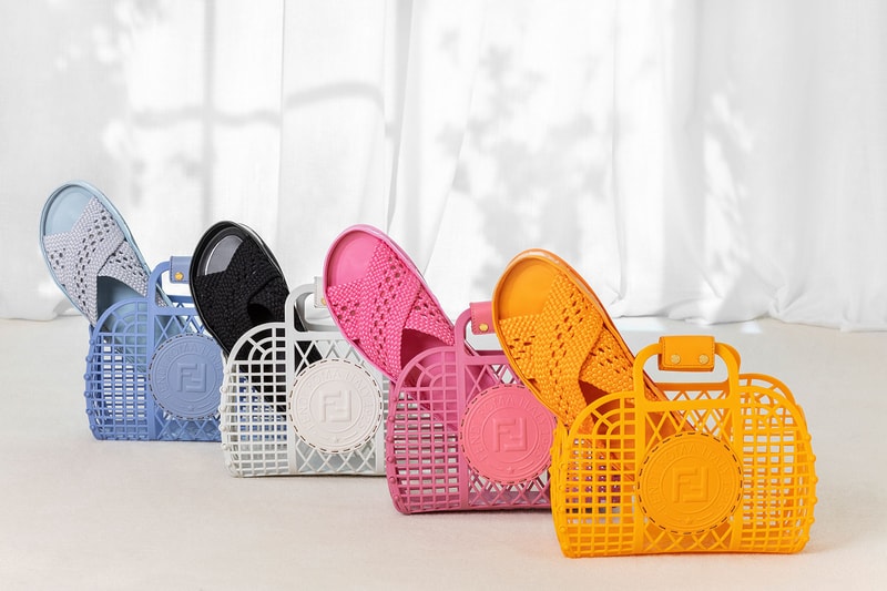 fendi spring summer 2021 ss21 basket handbags recycled pvc blue white pink yellow orange