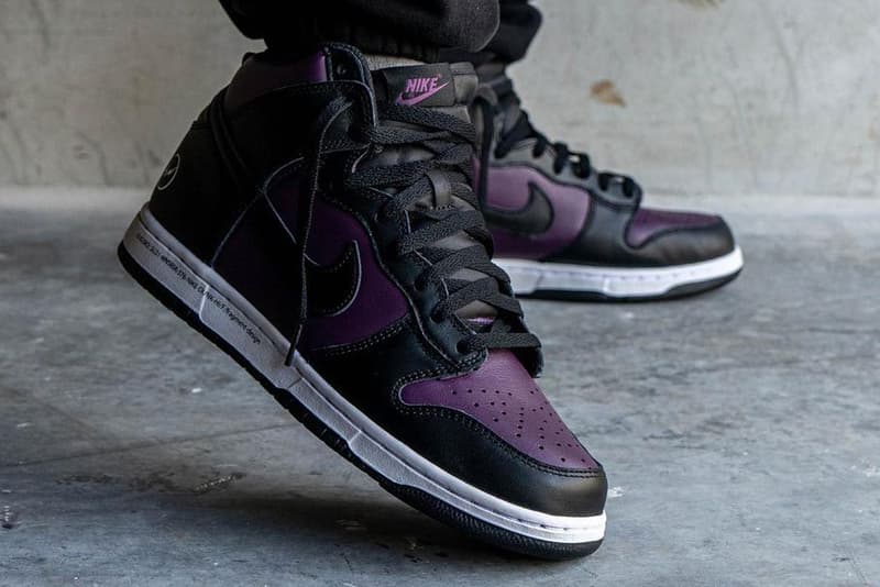 fragment design nike sb dunk high beijing hiroshi fujiwara purple black laterals