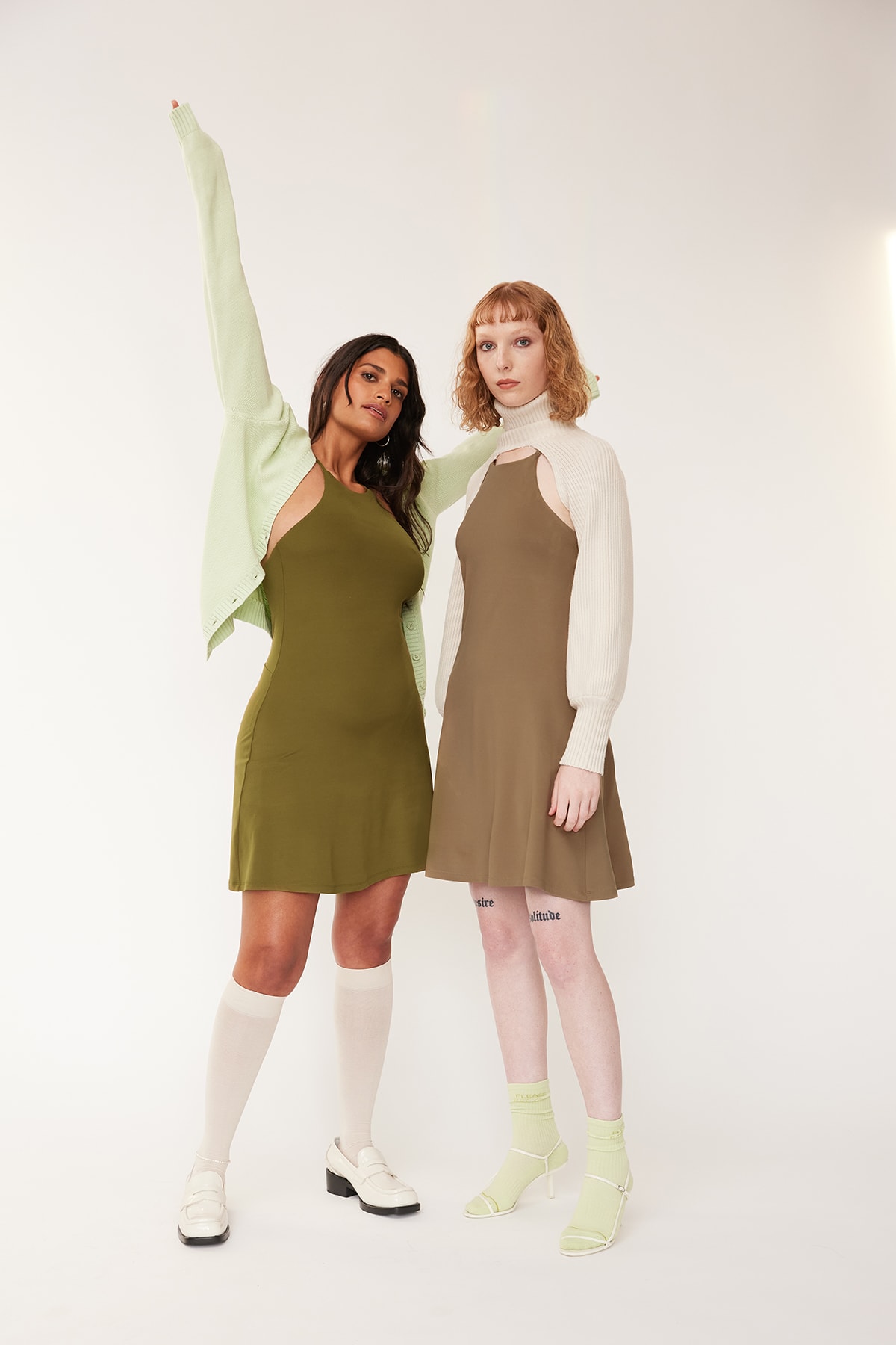 Girlfriend Collective Undress Workout Dress Green Tan