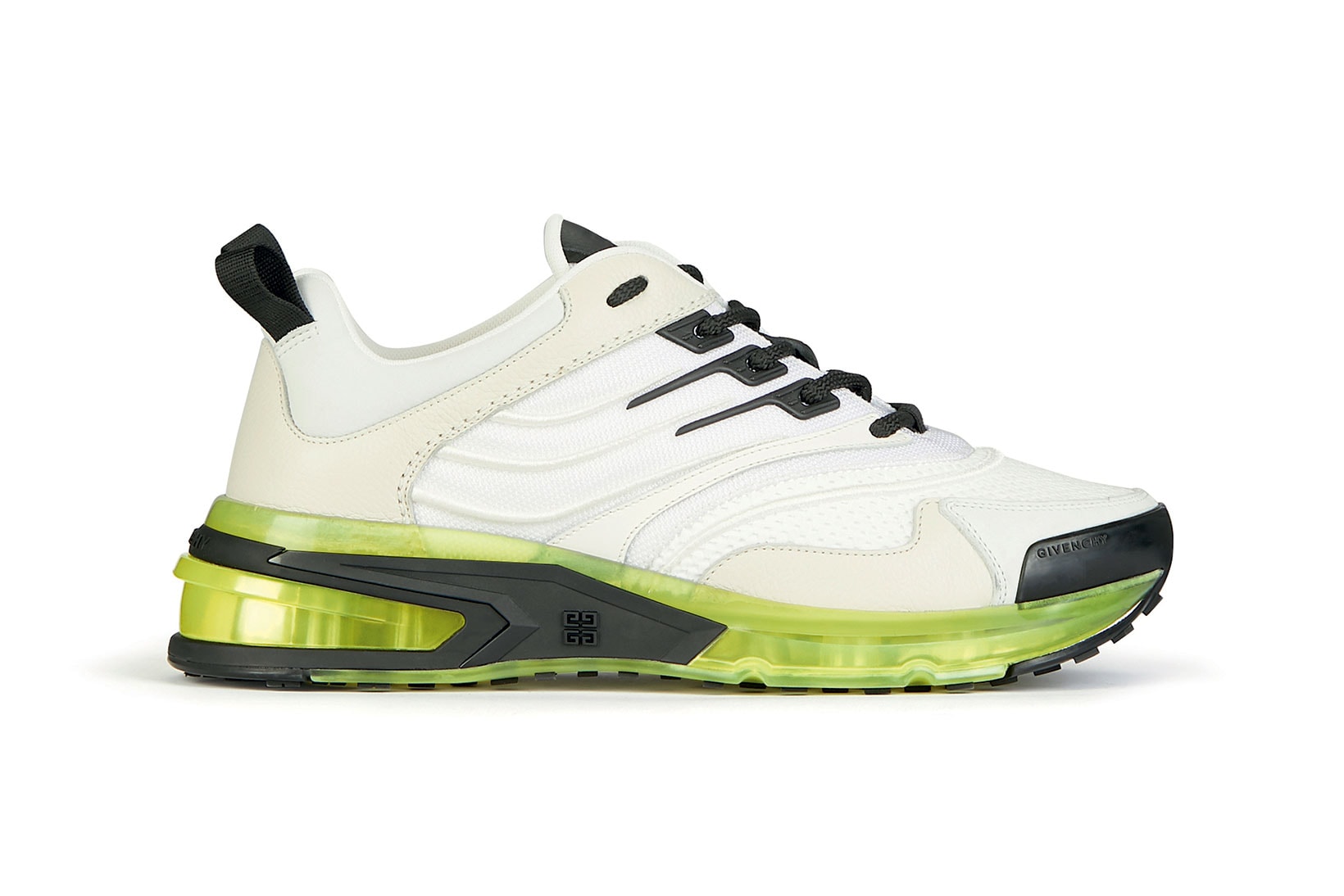 givenchy giv 1 unisex sneakers black white neon green matthew m williams shoes kicks sneakerhead footwear lateral