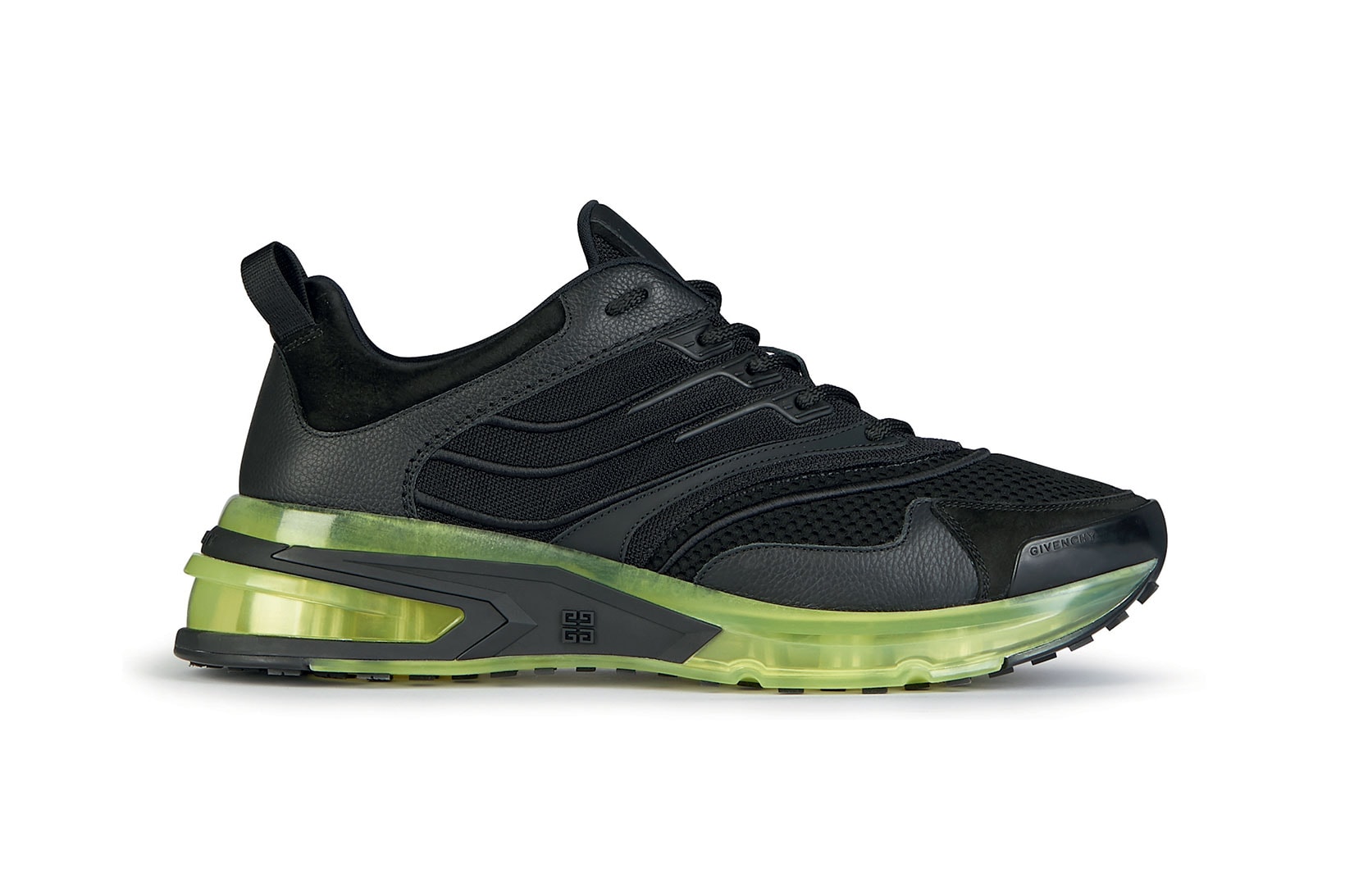 givenchy giv 1 unisex sneakers black neon green matthew m williams shoes kicks sneakerhead footwear lateral