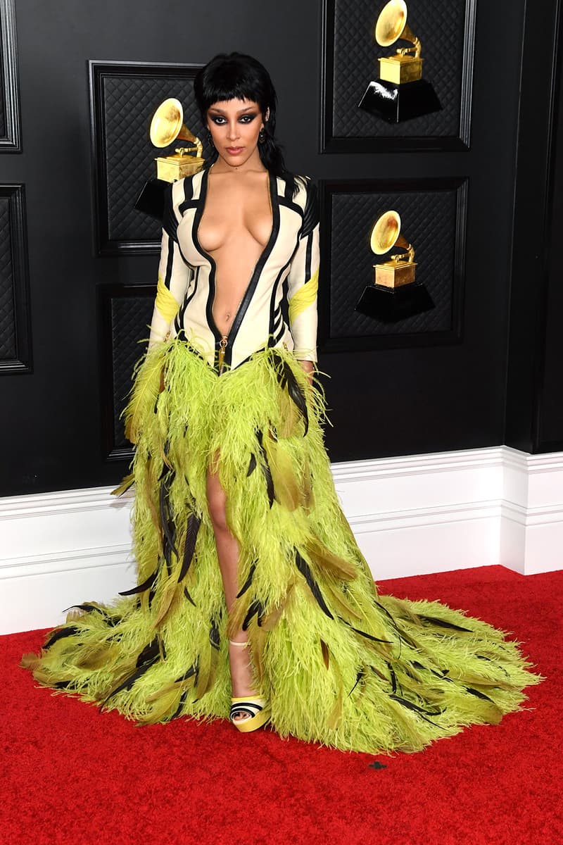 grammy awards 63rd best dressed celebrities red carpet looks doja cat