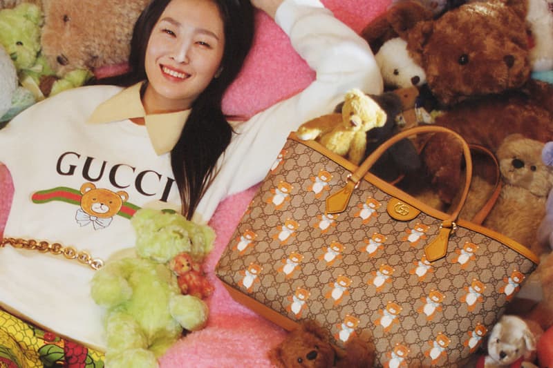 gucci kai collaboration capsule collection teddy bears handbags sweater sweatshirt