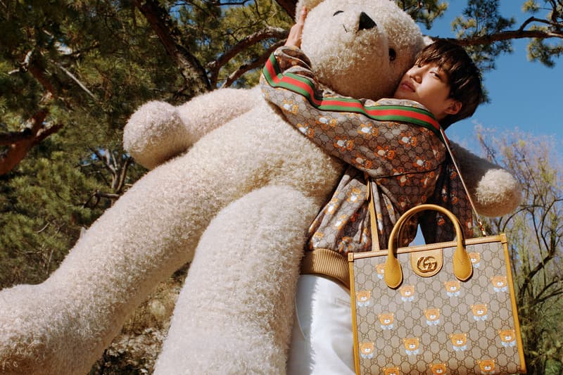 gucci kai collaboration capsule collection teddy bears canvas bag