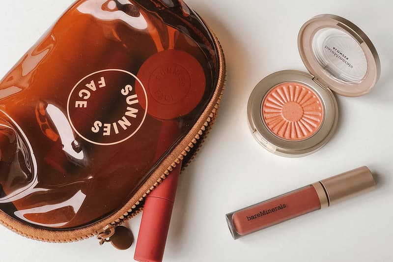Makeup Products Beauty Brands Sunnies Face Bareminerals Lip Dip Gloss Lipstick Blush Coral Red Pouch Bag