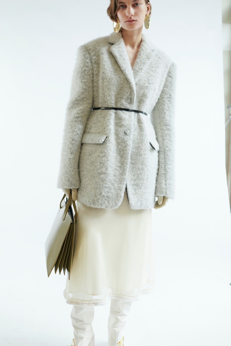 jil sander fall winter womens collection paris fashion week pfw outerwear jackets skirt handbag