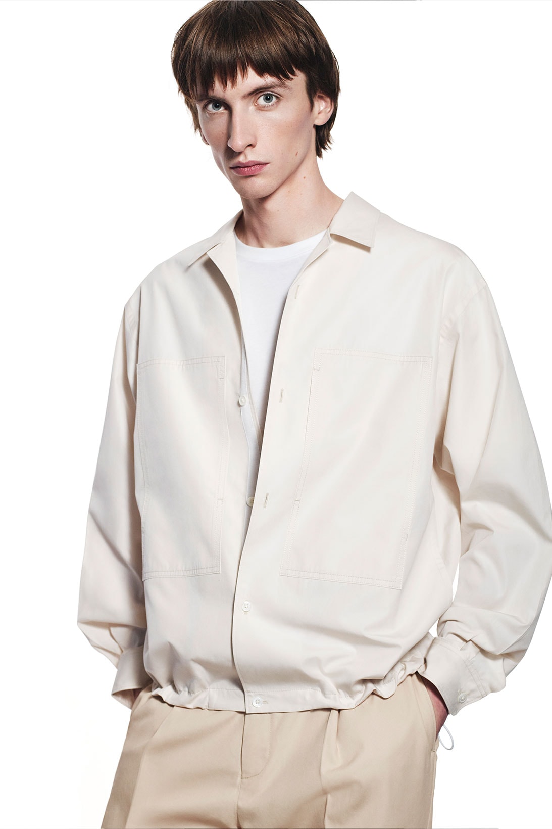 jil sander uniqlo plus j spring summer ss21 collaboration collection white beige ivory jacket