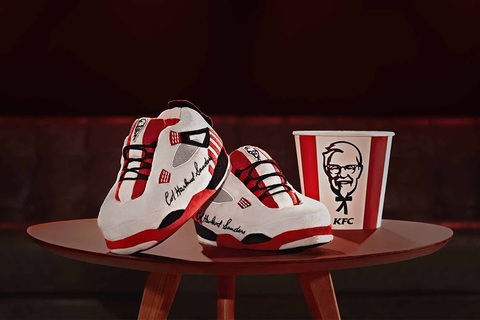 kfc couchside kicks sneaker slippers kentucky fried chicken canada colonel harland sanders bucket