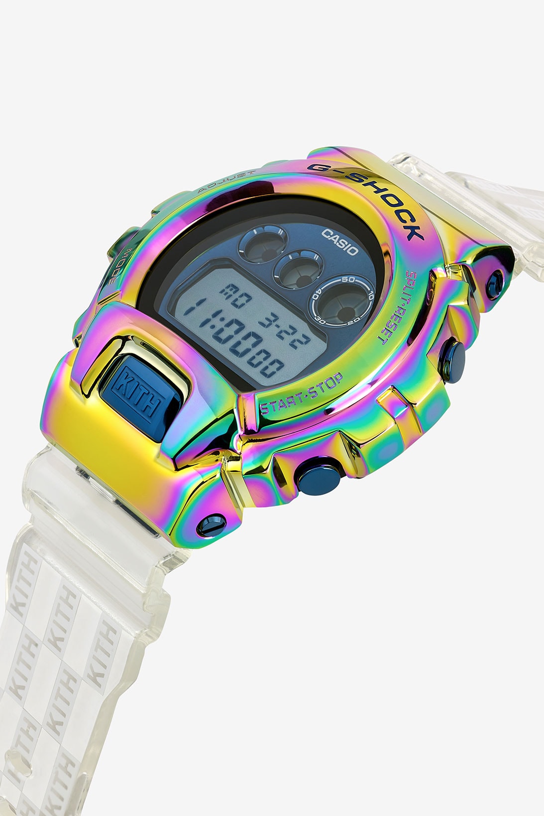 kith g-shock gm-6900 rainbow watches collaboration logo strap translucent case digital