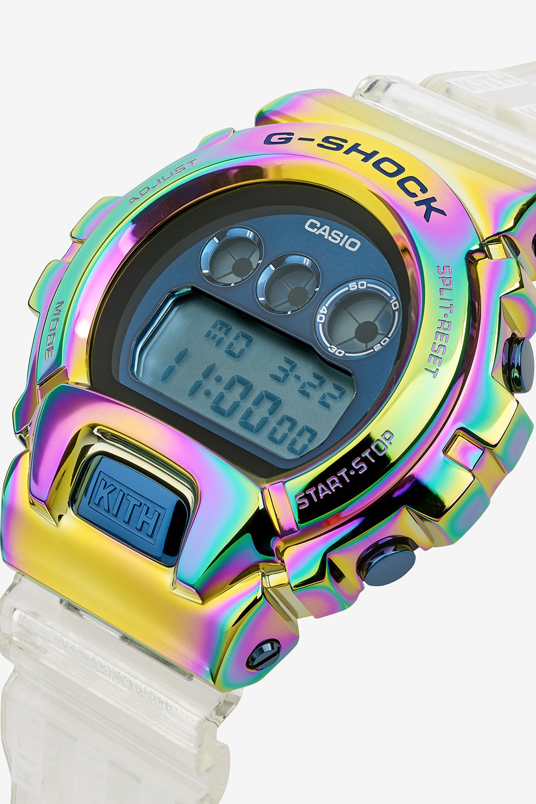 kith g-shock gm-6900 rainbow watches collaboration face details digital