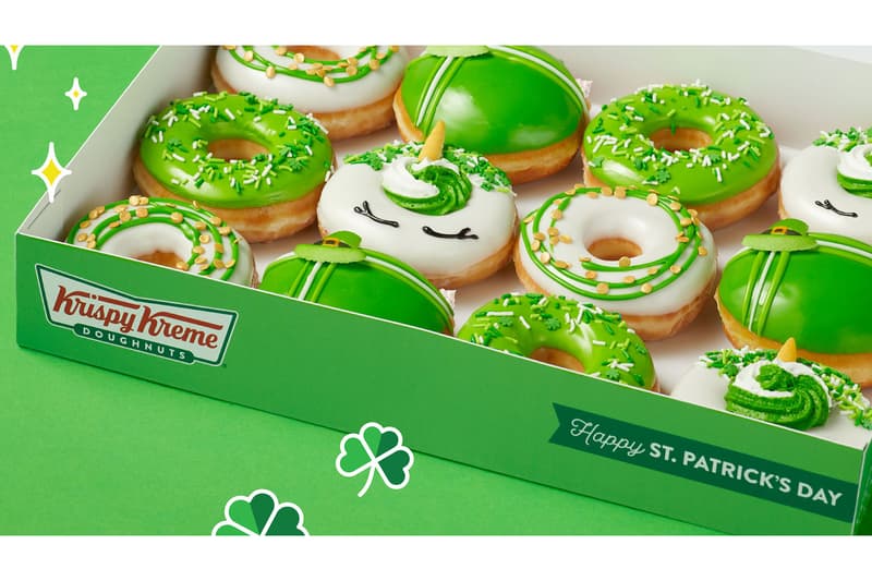 krispy kreme st patricks day luck o donut collection dessert green white frosting