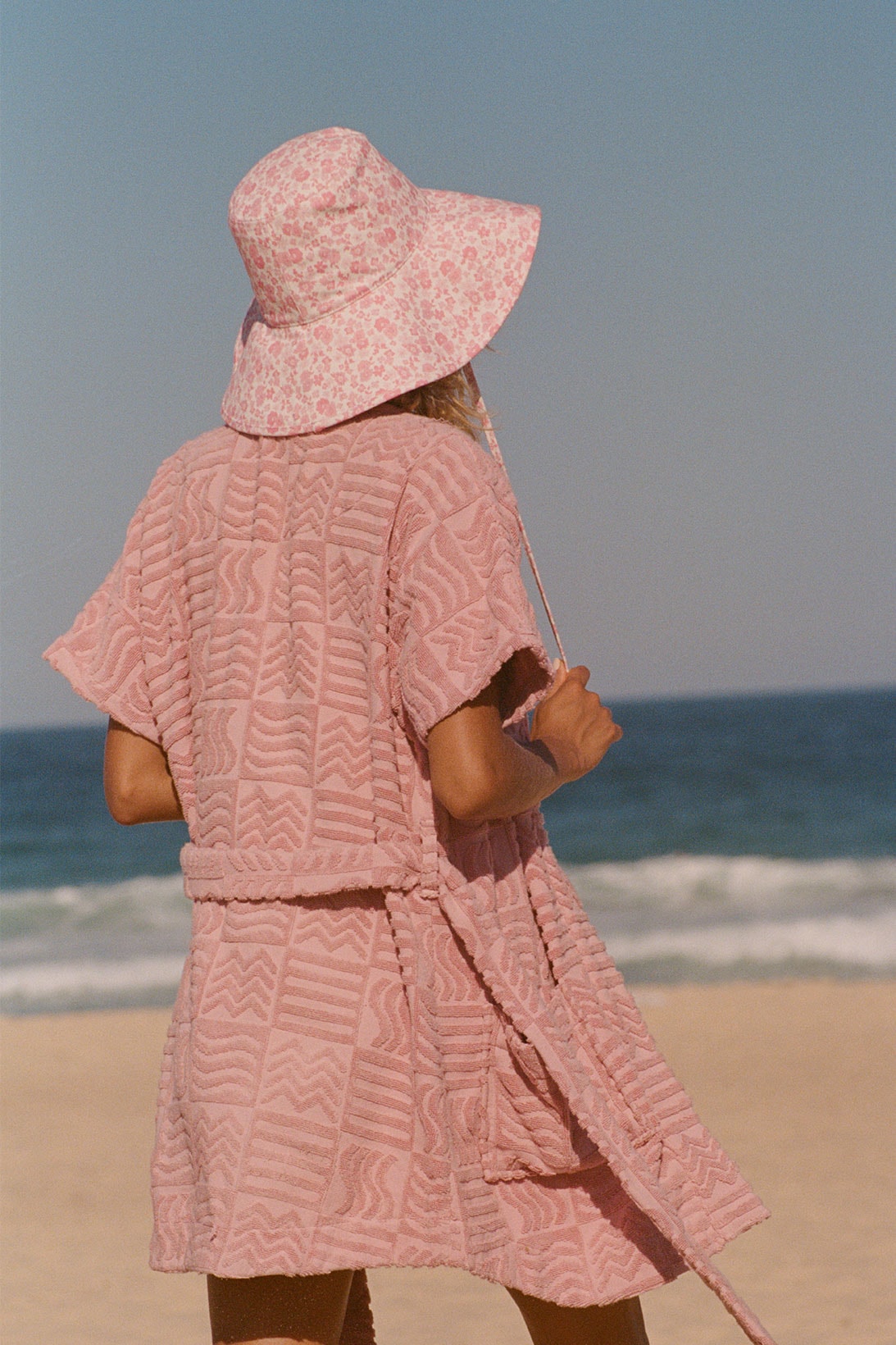 lack of color summer bucket hats floral flower pink robe