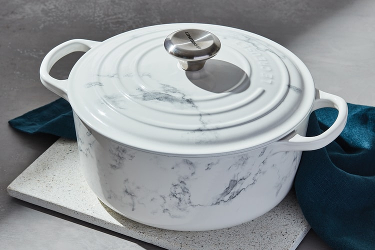 Le Creuset Introduces White Marble Dutch Oven to Its Cookware Collection