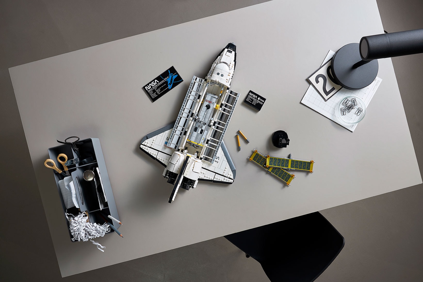 lego nasa discovery space shuttle set collaboration kathy sullivan astronaut sts 31 mission pieces inside