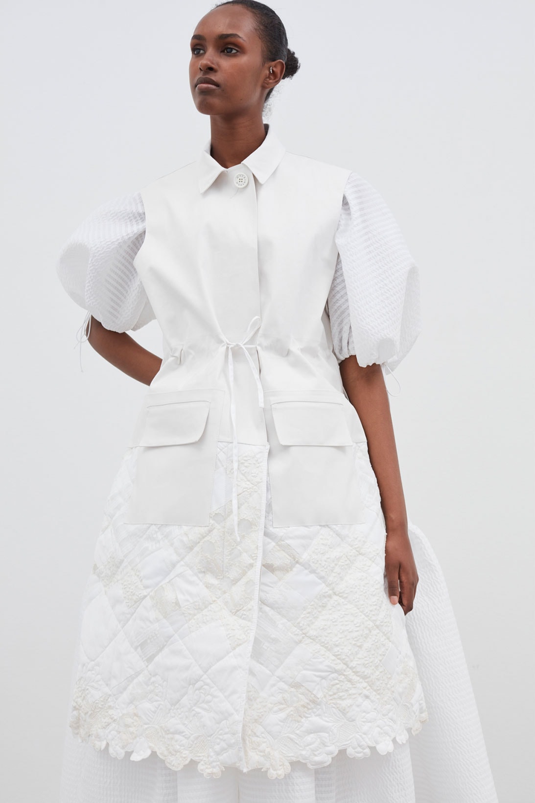 mackintosh cecilie bahnsen collaboration hanger coat dress white