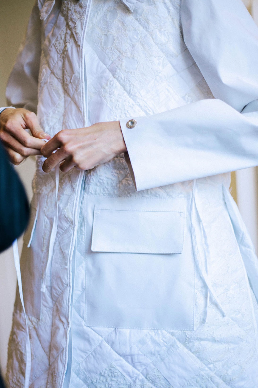 mackintosh cecilie bahnsen collaboration details white coat jacket