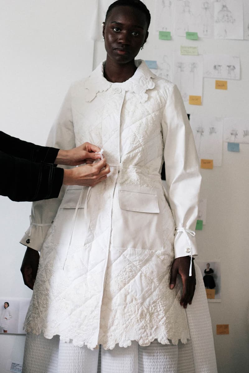 mackintosh cecilie bahnsen collaboration hanger white dress sfumatura fitting quilted details