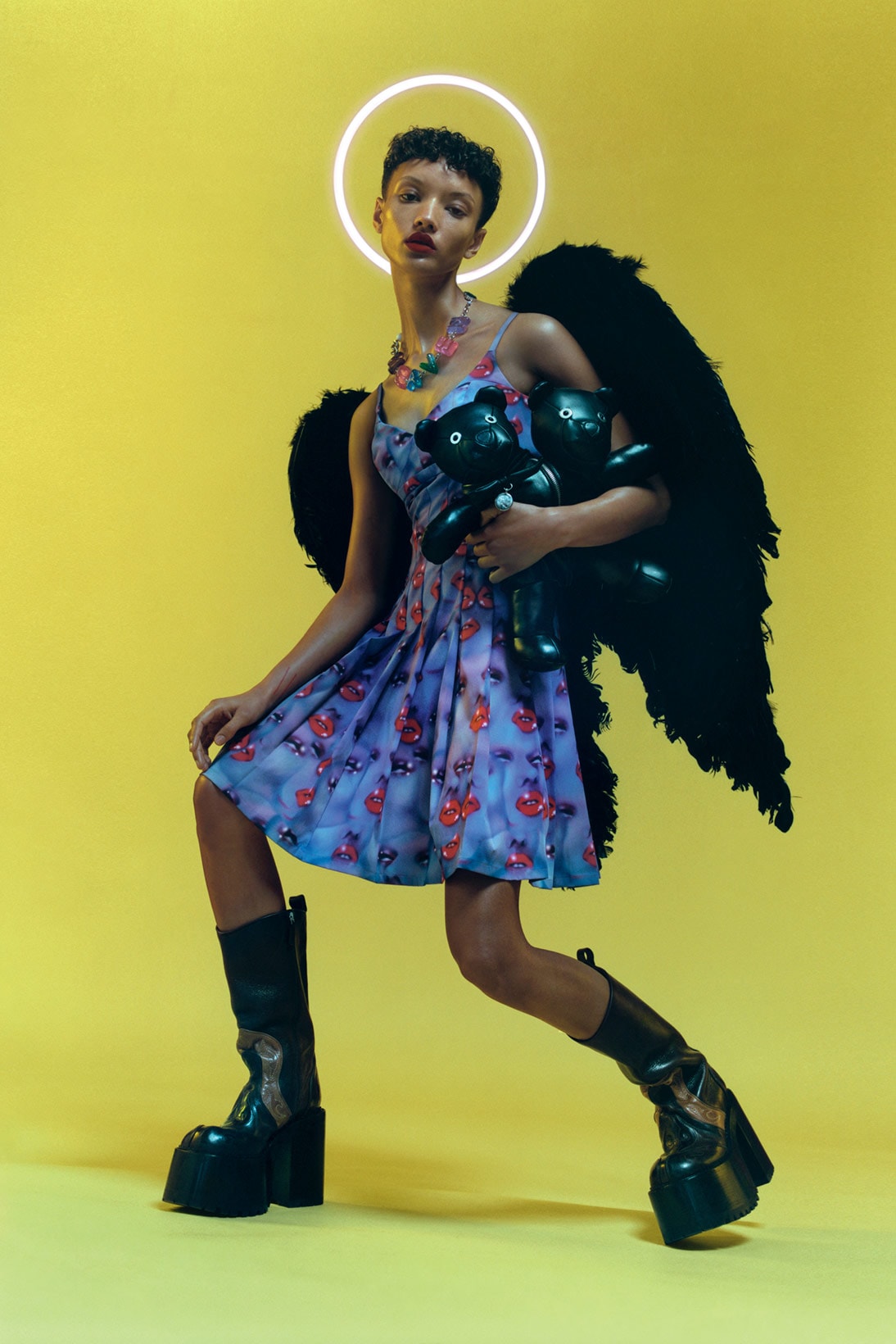 marc jacobs heaven spring summer collection campaign dress boots angel wings