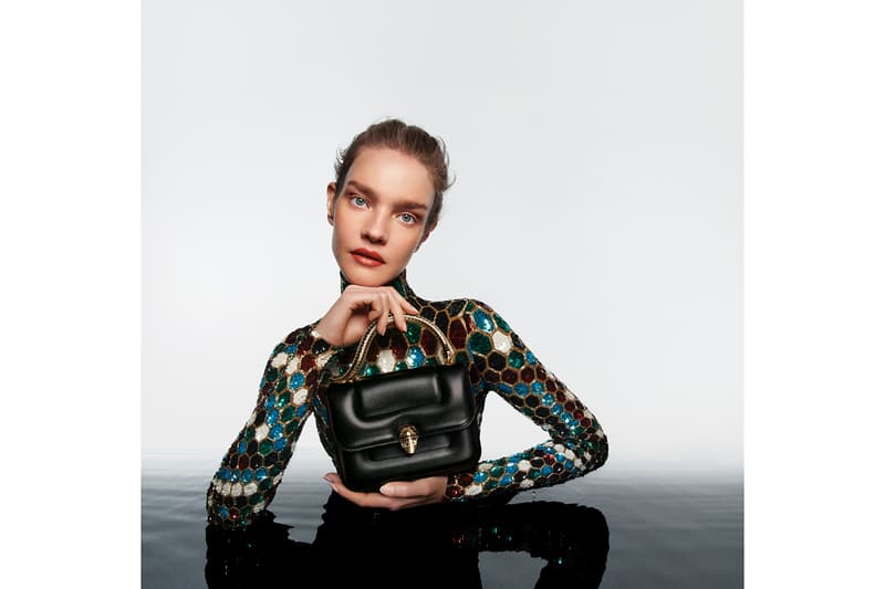Mary Katrantzou x BVLGARI Collaboration Bag Collection Serpenti Purse Pink Campaign