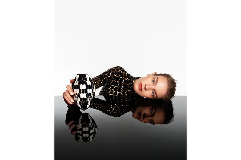 Mary Katrantzou x BVLGARI Collaboration Bag Collection Serpenti Purse Pink Campaign