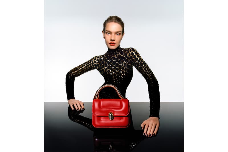 Mary Katrantzou x BVLGARI Collaboration Bag Collection Serpenti Purse Pink Campaign