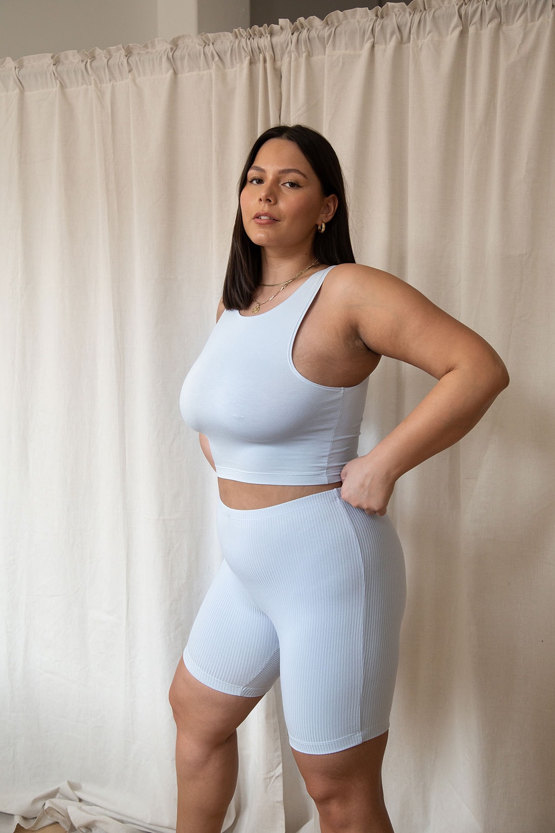 mary young spring summer collection drop 3 loungewear shorts crop tops pink blue 