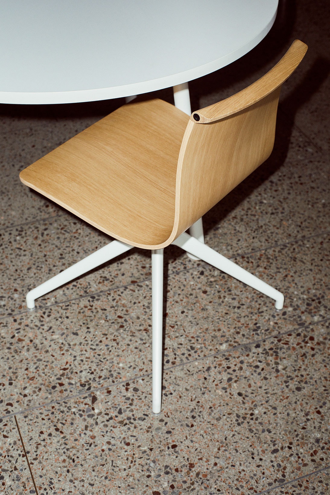 massproductions home design chairs serif shell oak wood white legs desk