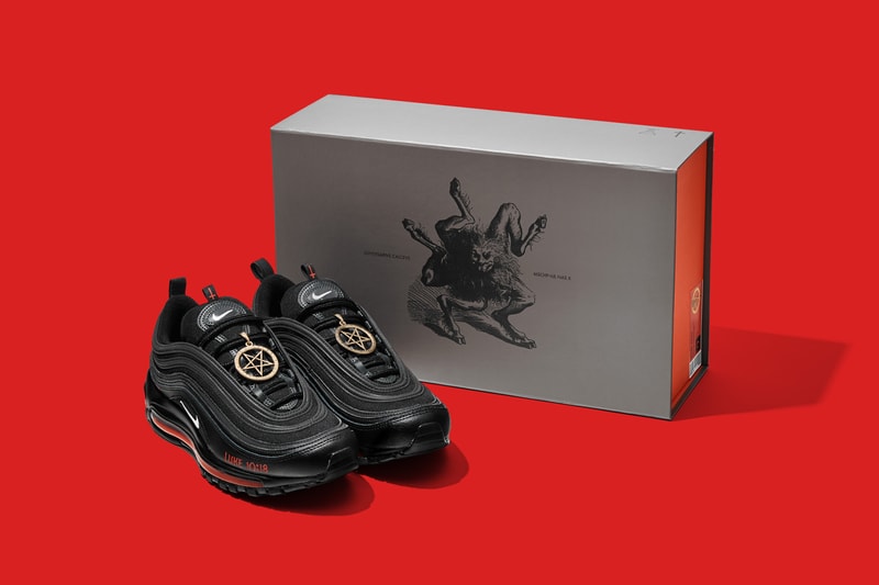 mschf lil nas x nike air max 97 am97 satan shoes sneakers human blood ink box packaging