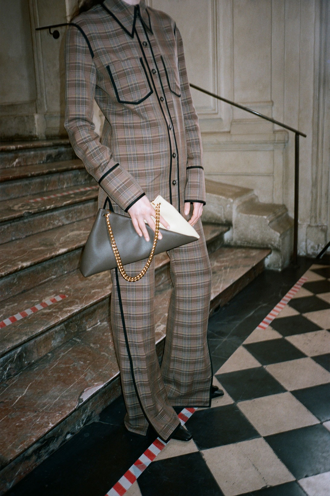 nanushka fall winter fw211 collection lookbook plaid check suit