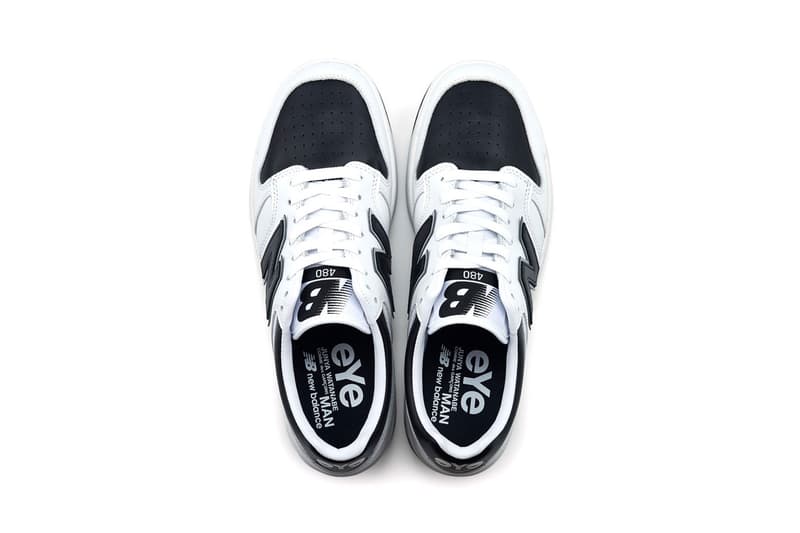 new balance junya watanabe bb480 sneakers collaboration white black colorway kicks sneakerhead shoes footwear lateral