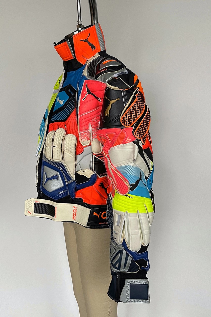 nicole mclaughlin puma collaboration partnership upcycled puma goalkeeper gloves jacket side details sleeves