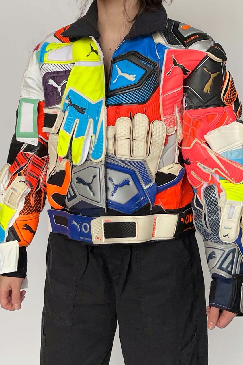 nicole mclaughlin puma collaboration partnership upcycled puma goalkeeper gloves jacket front