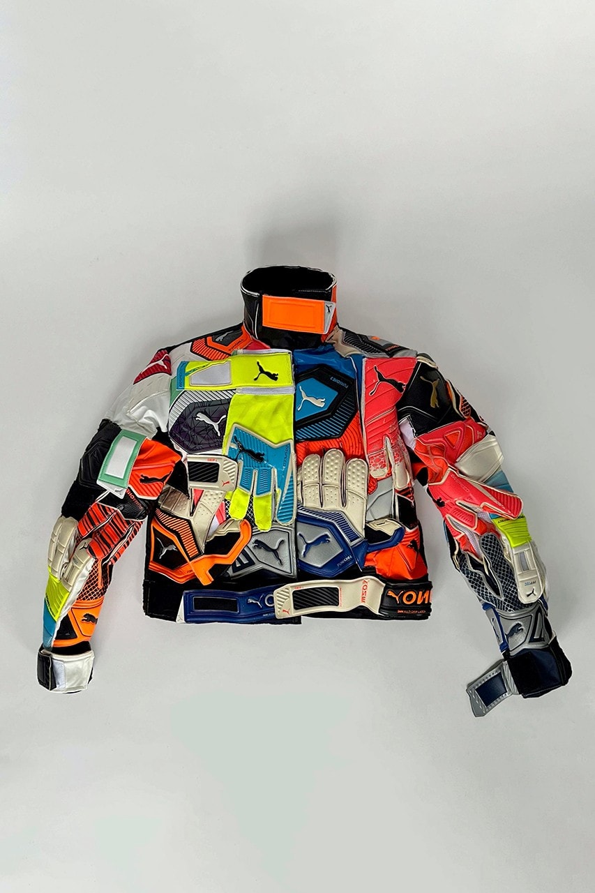 nicole mclaughlin puma collaboration partnership upcycled puma goalkeeper gloves jacket details full look