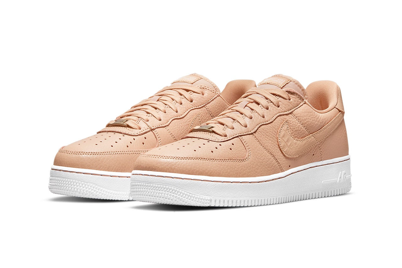 nike air force 1 af1 craft bucket tan beige leather white front toe sides