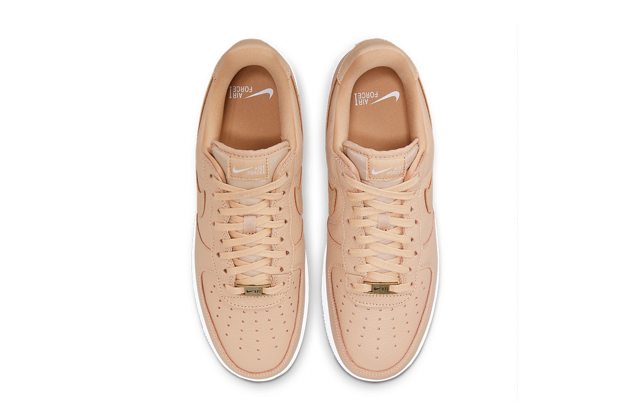 nike air force 1 af1 craft bucket tan beige leather white top upper shoelaces