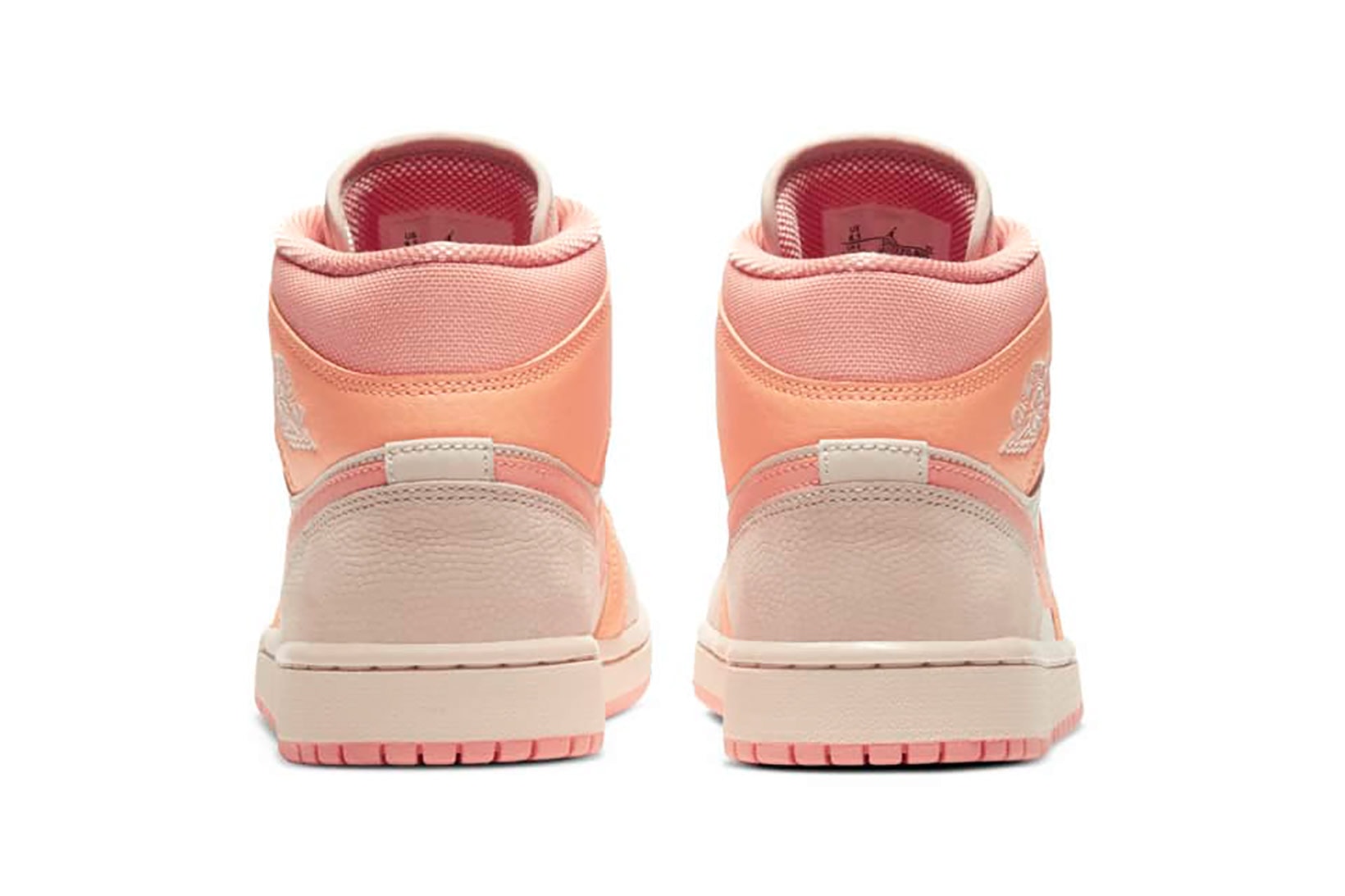 nike air jordan 1 aj1 mid womens sneakers apricot orange pink colorway shoes footwear sneakerhead kicks heel