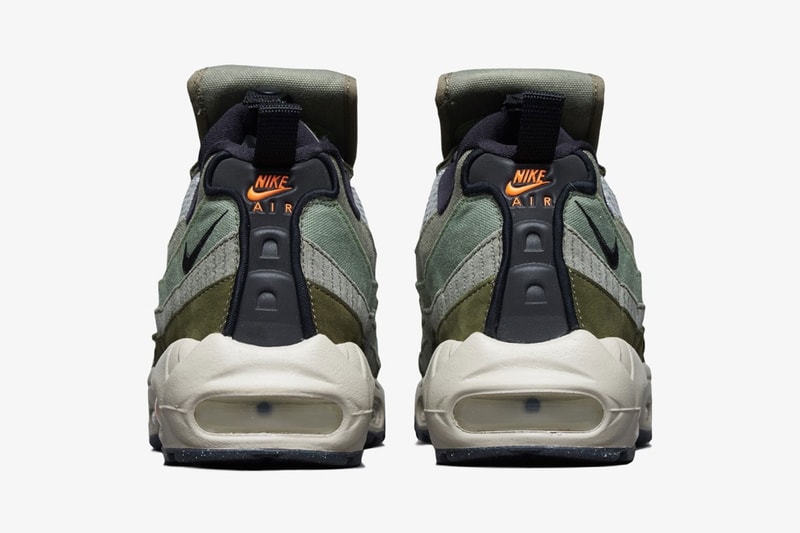 nike air max 95 am95 medium olive surplus supply cargo pocket heel rear details