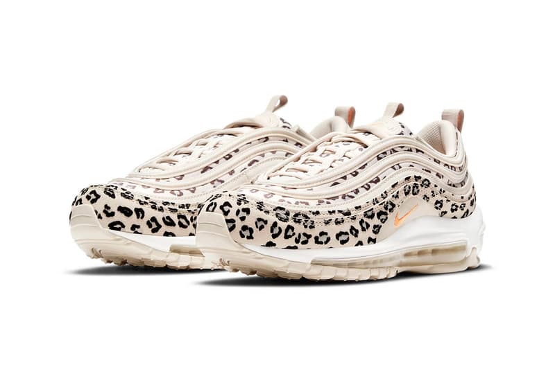 nike air max 97 am97 se womens sneakers cheetah print beige white orange colorway training footwear shoes sneakerhead lateral