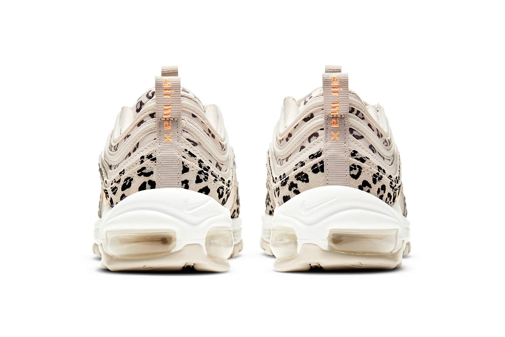 nike air max 97 am97 se womens sneakers cheetah print beige white orange colorway kicks footwear shoes sneakerhead heel