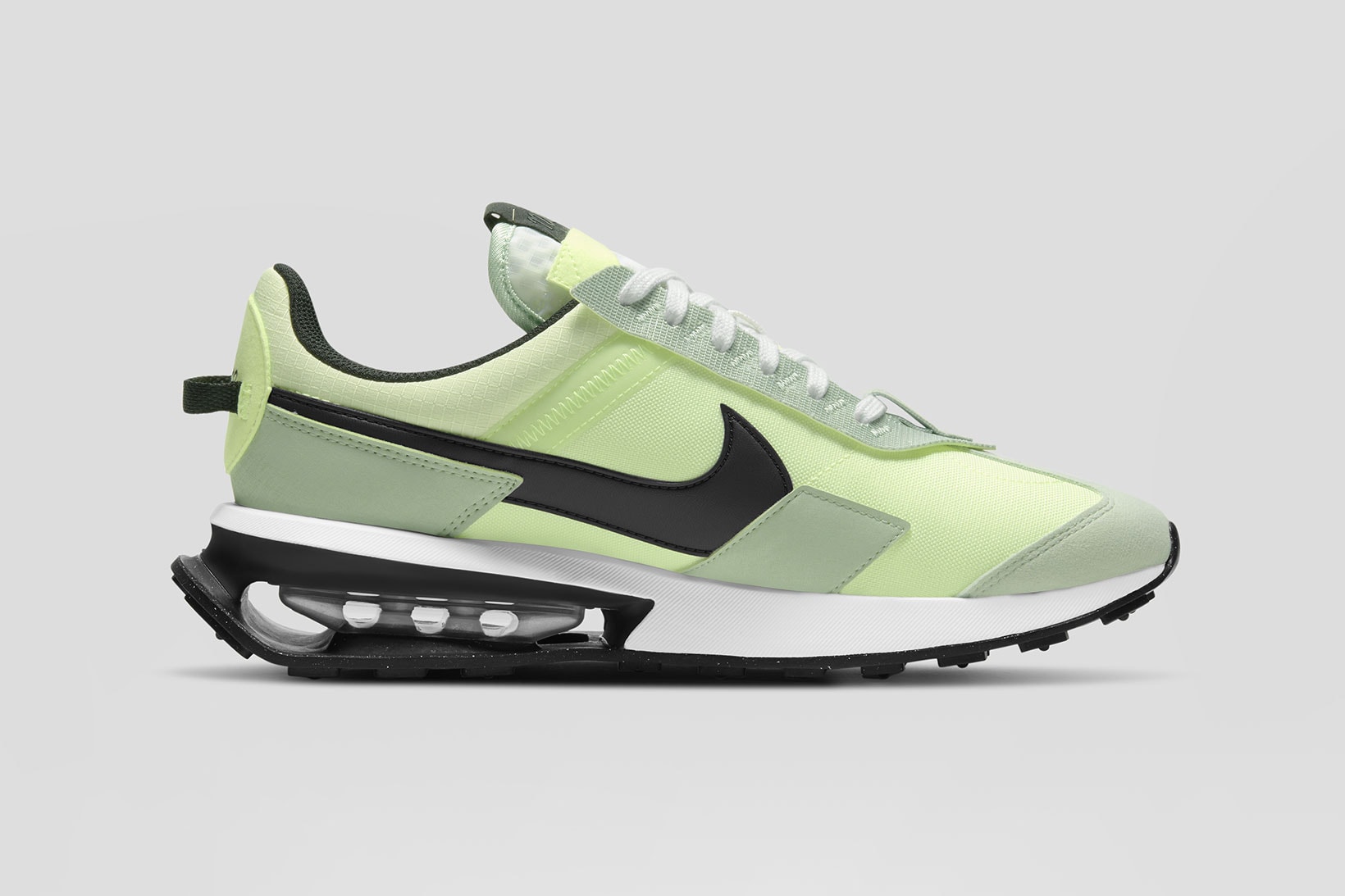 nike air max pre-day volt green black white laterals details