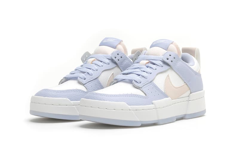 nike dunk low disrupt womens sneakers pastel purple pink white colorway shoes sneakerhead kicks footwear lateral