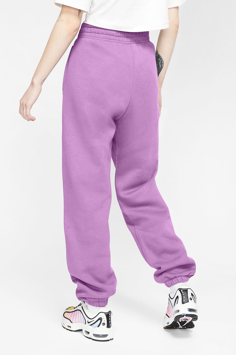 nike sportswear womens fleece sweatpants loungewear purple back