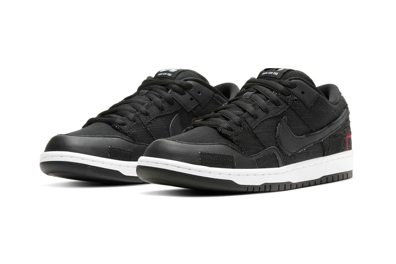 nike verdy sb dunk low wasted youth sneakers collaboration black white rose kicks shoes sneakerhead footwear lateral