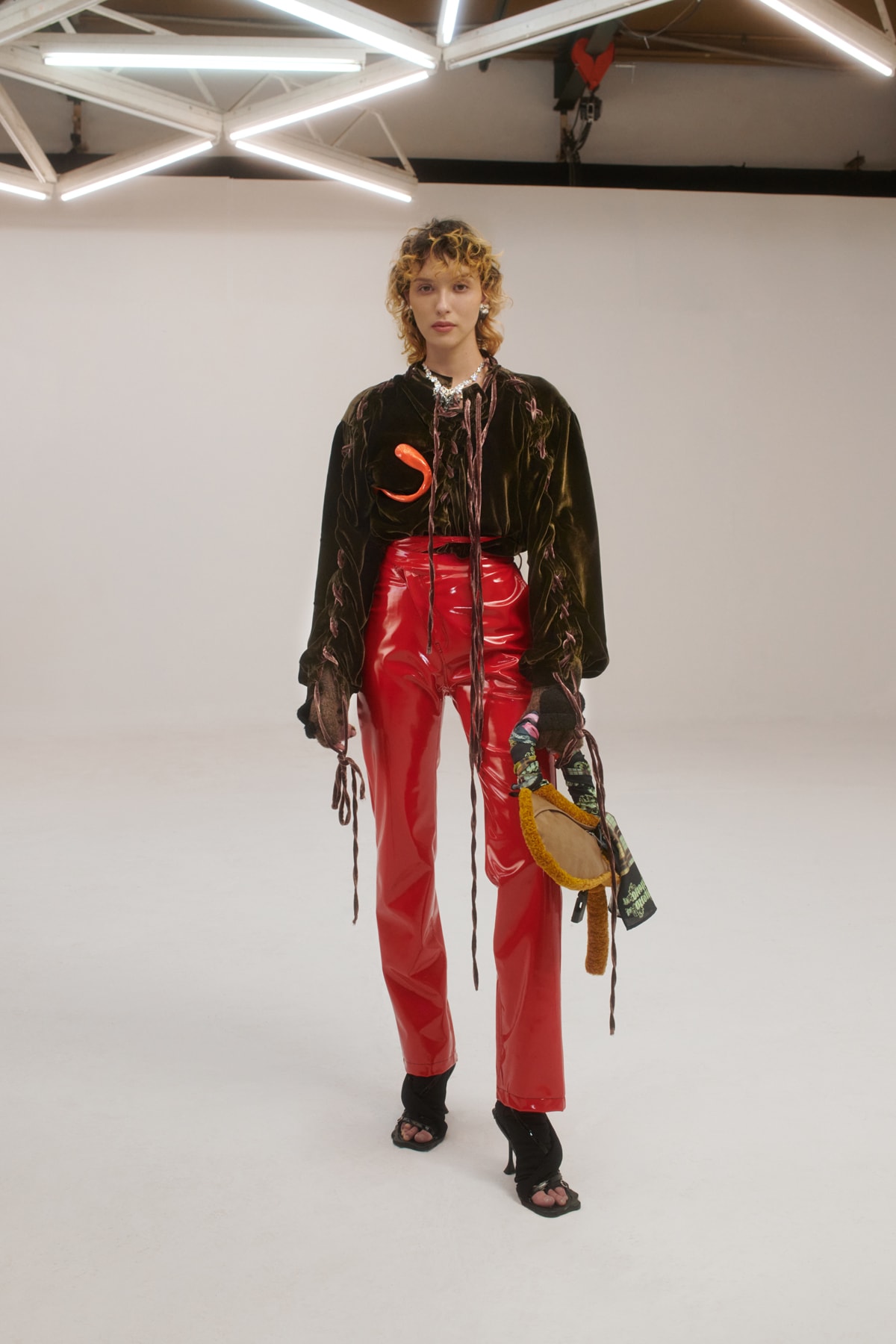 ottolinger fall winter 2021 fw21 collection paris fashion week pfw leather trousers lace