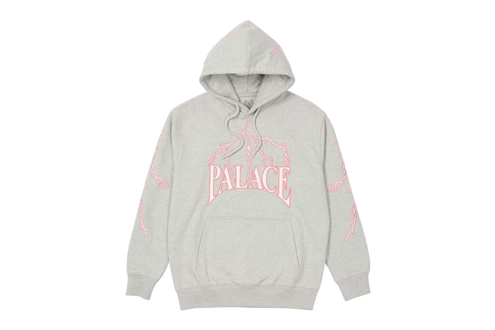 palace spring drop 4 collection hoodie lightning gray pink