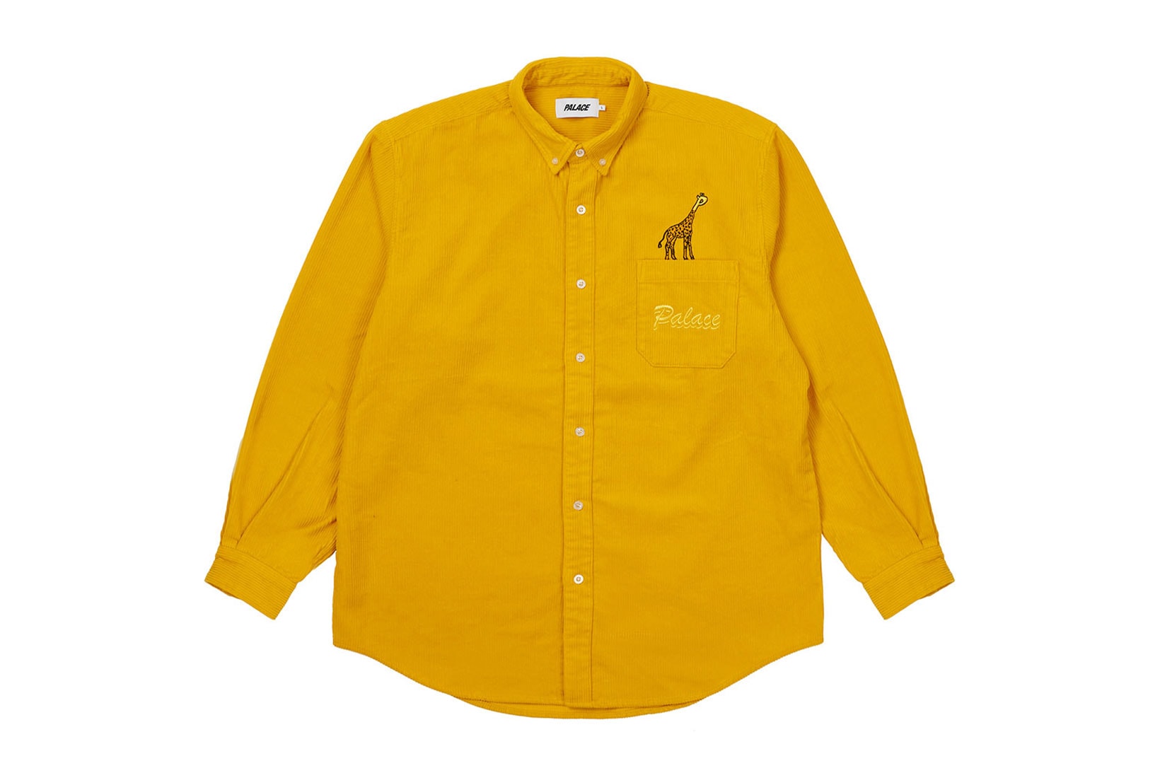 palace spring drop 4 collection logo shirt yellow mustard