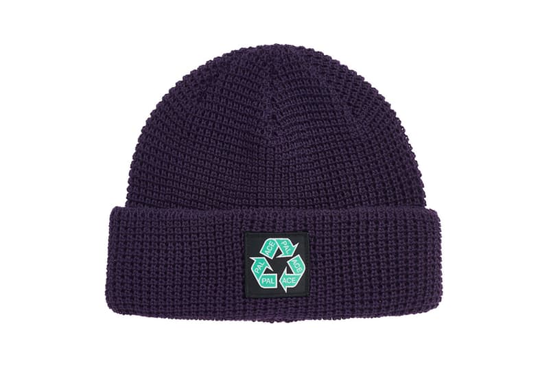 palace spring drop 4 collection logo beanie hat recycle black