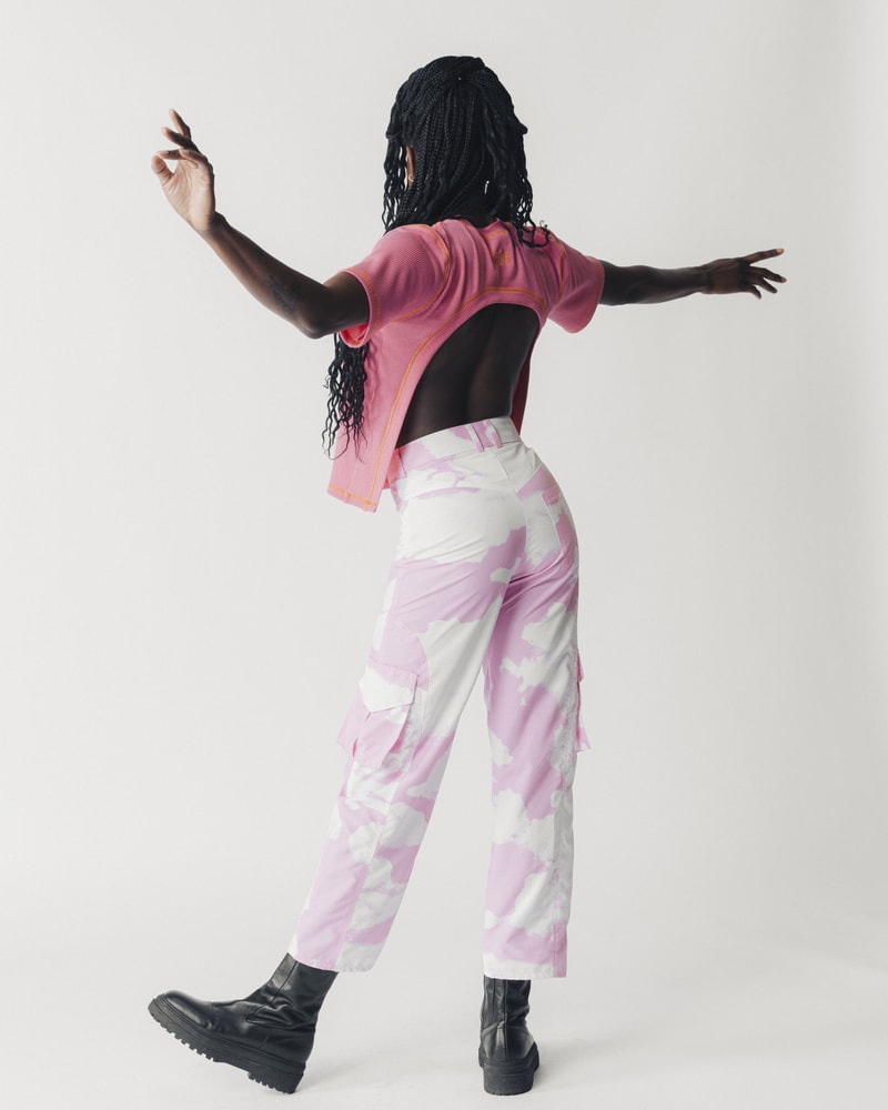 phlemuns february 2021 spring drop collection pink cutout top cloud pants